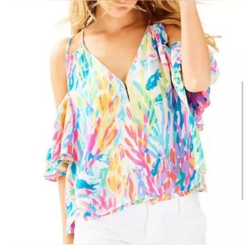 NWT Lilly Pulitzer Bellamie Top in Sparkling Sands XXS
